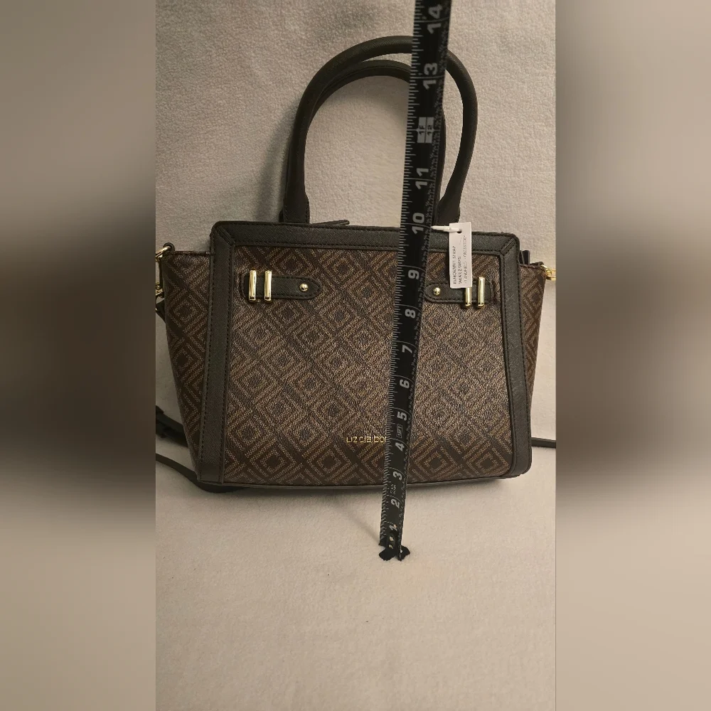 Liz Claiborne Brown Tuxedo Mini Tote Bag